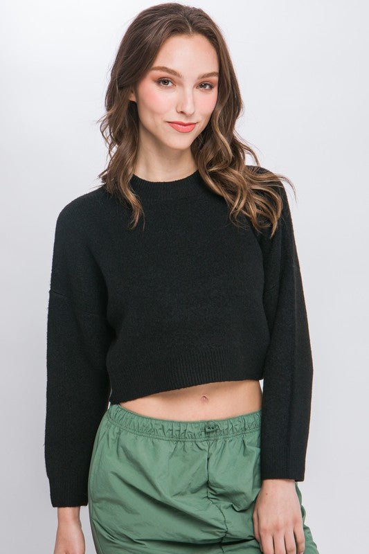 Long Sleeve Cropped Sweater from Sweaters collection you can buy now from Fashion And Icon online shop