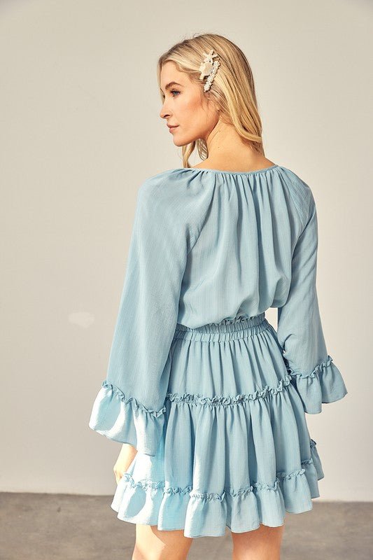 Long Sleeve Ruffle Mini dress from Mini Dresses collection you can buy now from Fashion And Icon online shop