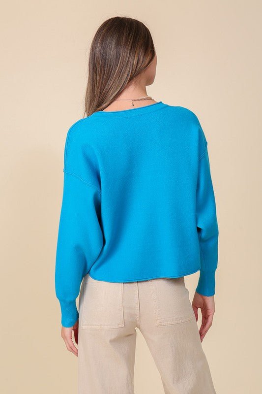 Long Sleeve V Neck Top from Sweaters collection you can buy now from Fashion And Icon online shop
