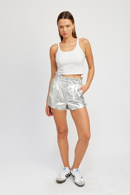 Metallic Shorts from collection you can buy now from Fashion And Icon online shop