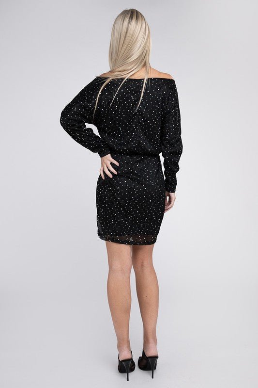 Off Shoulder Sequin Dress from Mini Dresses collection you can buy now from Fashion And Icon online shop