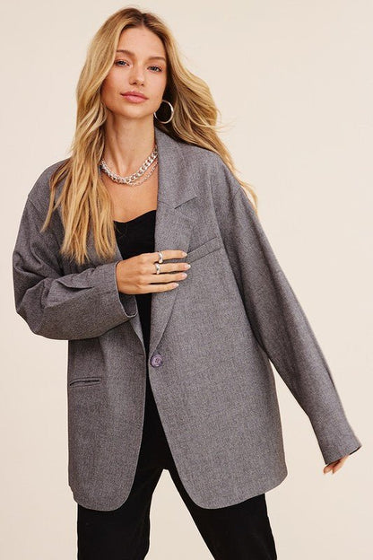 One Button Oversized Blazer from Blazers collection you can buy now from Fashion And Icon online shop