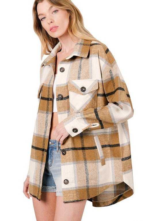 Oversized Plaid Shacket from Jackets collection you can buy now from Fashion And Icon online shop
