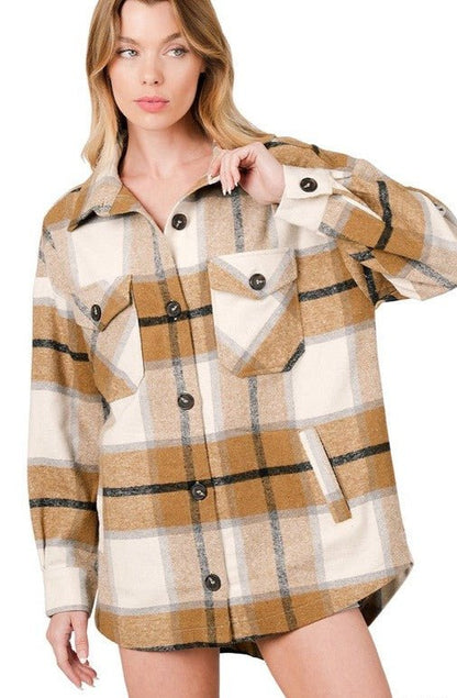 Oversized Plaid Shacket from Jackets collection you can buy now from Fashion And Icon online shop