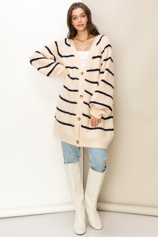 Oversized Striped Cardigan from Cardigans collection you can buy now from Fashion And Icon online shop