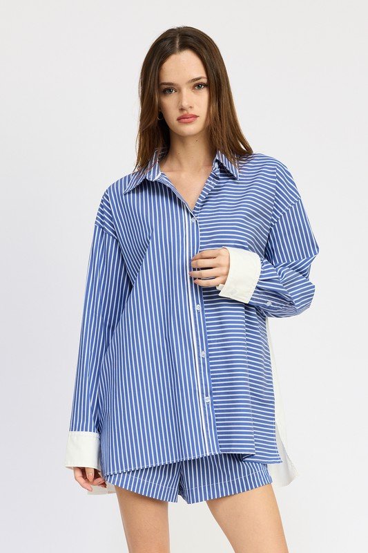 Oversized Striped Shirt from Shirts collection you can buy now from Fashion And Icon online shop