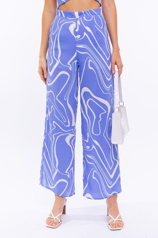 Patterned Wide Leg Long Pants from Pants collection you can buy now from Fashion And Icon online shop