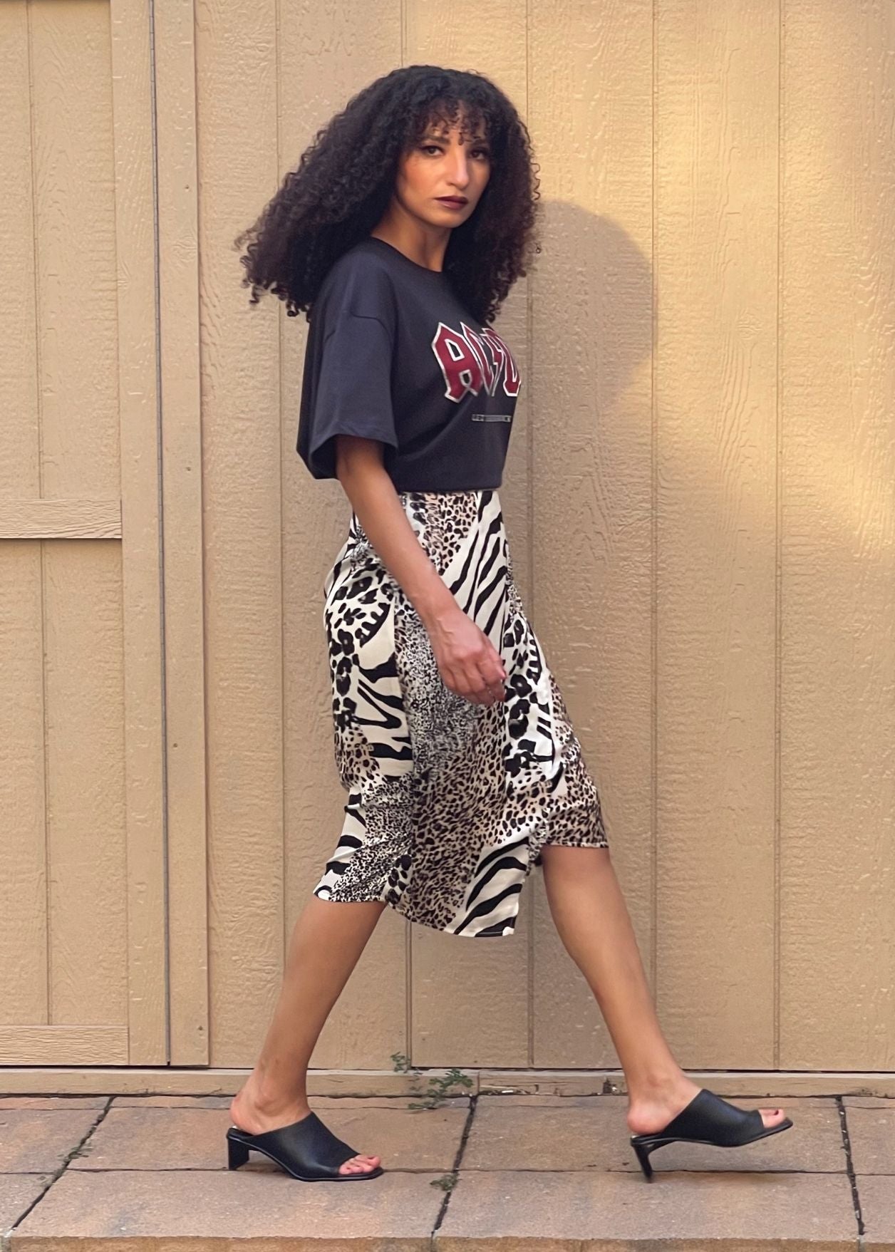 Petite Animal Print Wrap Midi Skirt from Midi Skirts collection you can buy now from Fashion And Icon online shop