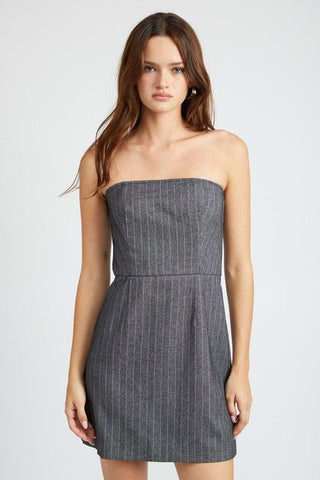 Pinstripe Tube Mini Dress from Mini Dresses collection you can buy now from Fashion And Icon online shop