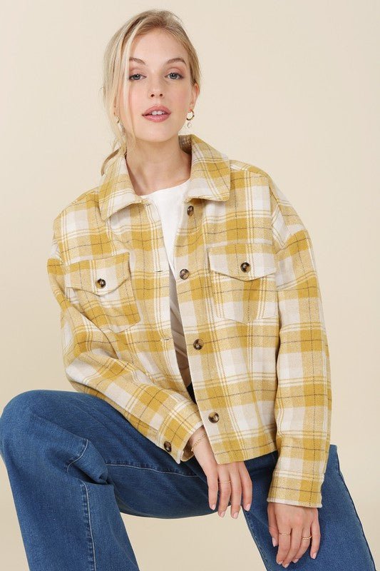 Plaid Shacket With Pockets from Jackets collection you can buy now from Fashion And Icon online shop