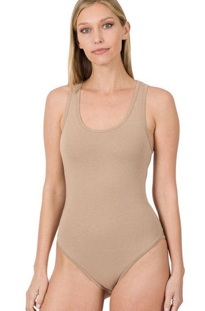Premium Cotton Racer Back Tank Bodysuit from Bodysuits collection you can buy now from Fashion And Icon online shop