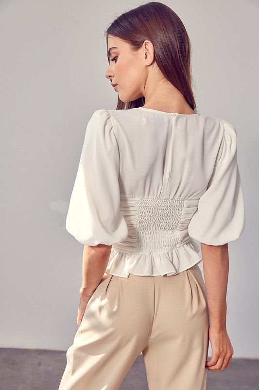 Puff Short Sleeve Top from Blouses collection you can buy now from Fashion And Icon online shop