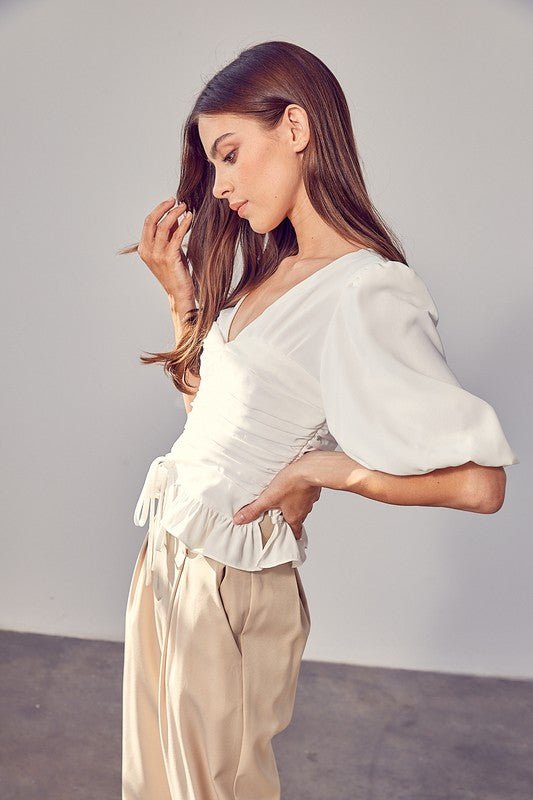 Puff Short Sleeve Top from Blouses collection you can buy now from Fashion And Icon online shop