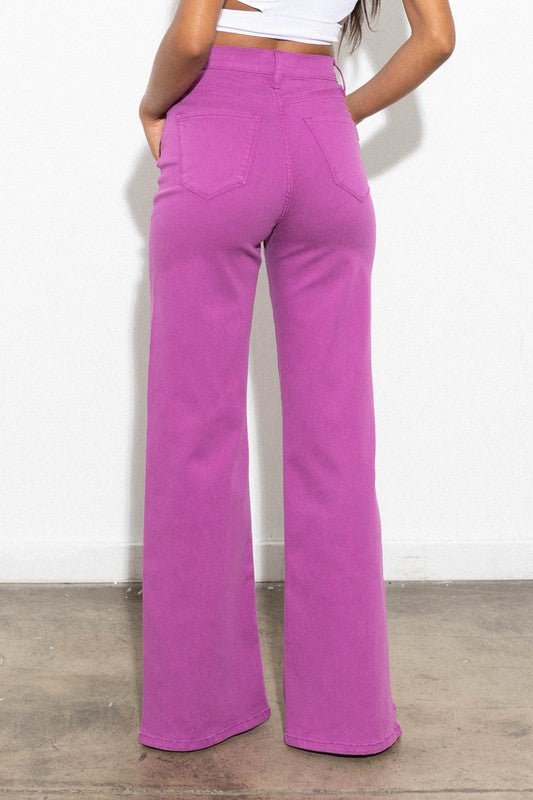 Purple Wide Leg Pants With Slits from Pants collection you can buy now from Fashion And Icon online shop