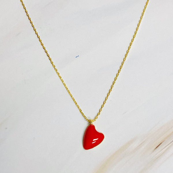 Red Little Heart Necklace from Necklaces collection you can buy now from Fashion And Icon online shop