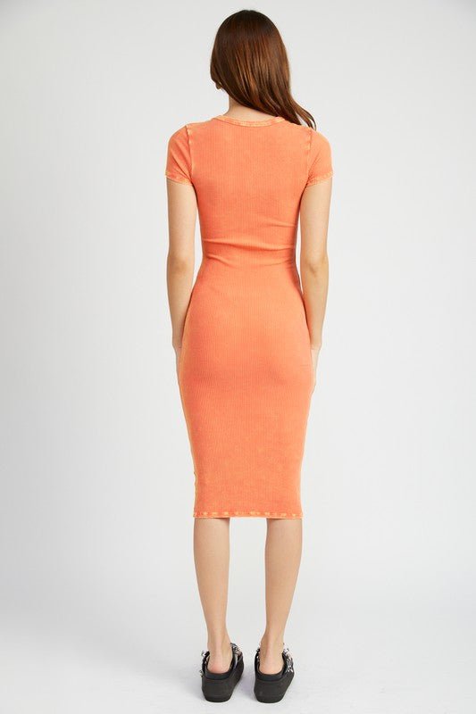 Short Sleeve Bodycon Midi Dress from Midi Dresses collection you can buy now from Fashion And Icon online shop