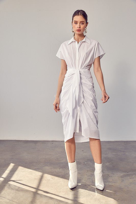 Short Sleeve midi Shirt Dress from Midi Dresses collection you can buy now from Fashion And Icon online shop
