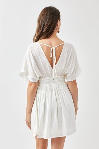 Short Sleeve Smocked Waist Mini Dress from Mini Dresses collection you can buy now from Fashion And Icon online shop