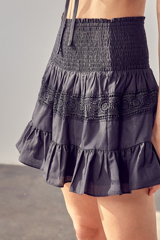 Smocked Tiered Mini Skirt from Mini Skirts collection you can buy now from Fashion And Icon online shop