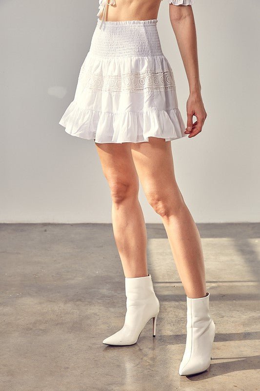 Smocked Tiered Mini Skirt from Mini Skirts collection you can buy now from Fashion And Icon online shop