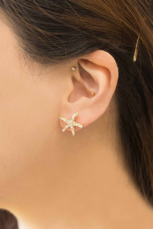 Sterling Silver Starfish Earrings from Earrings collection you can buy now from Fashion And Icon online shop