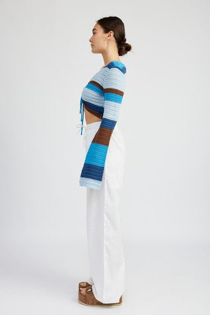 Striped Crochet Top from Crop Tops collection you can buy now from Fashion And Icon online shop