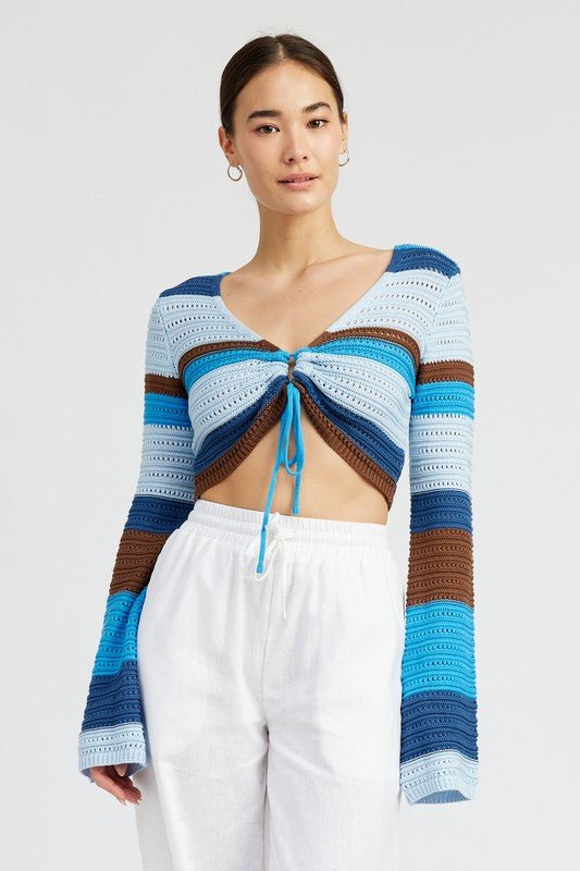 Striped Crochet Top from Crop Tops collection you can buy now from Fashion And Icon online shop