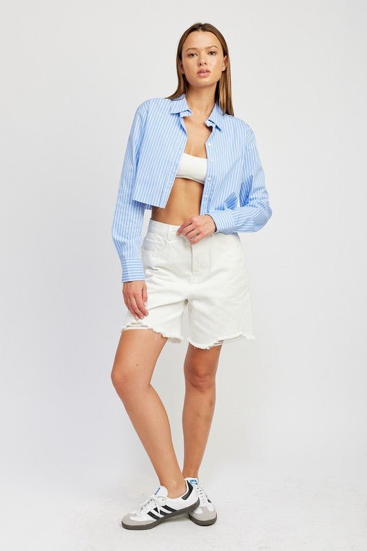 Striped Cropped Shirt from Shirts collection you can buy now from Fashion And Icon online shop