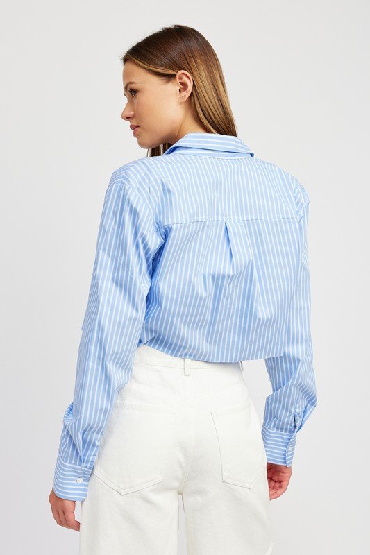Striped Cropped Shirt from Shirts collection you can buy now from Fashion And Icon online shop