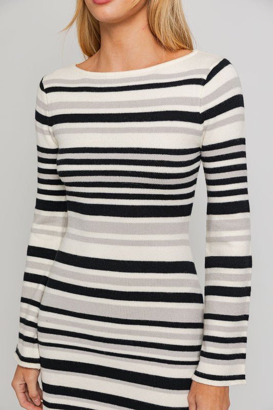 Striped Sweater Mini Dress from Mini Dresses collection you can buy now from Fashion And Icon online shop