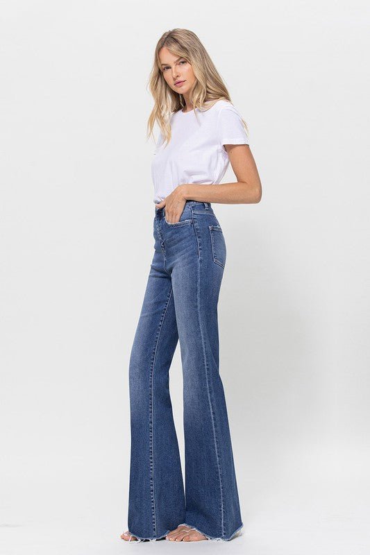 Super High Waisted Flare Jeans from Jeans collection you can buy now from Fashion And Icon online shop