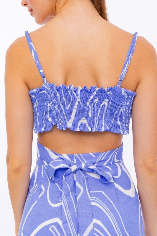 Surplice Patterned Crop Top from Crop Tops collection you can buy now from Fashion And Icon online shop