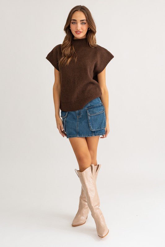 Turtle Neck Sweater Vest from Vests collection you can buy now from Fashion And Icon online shop