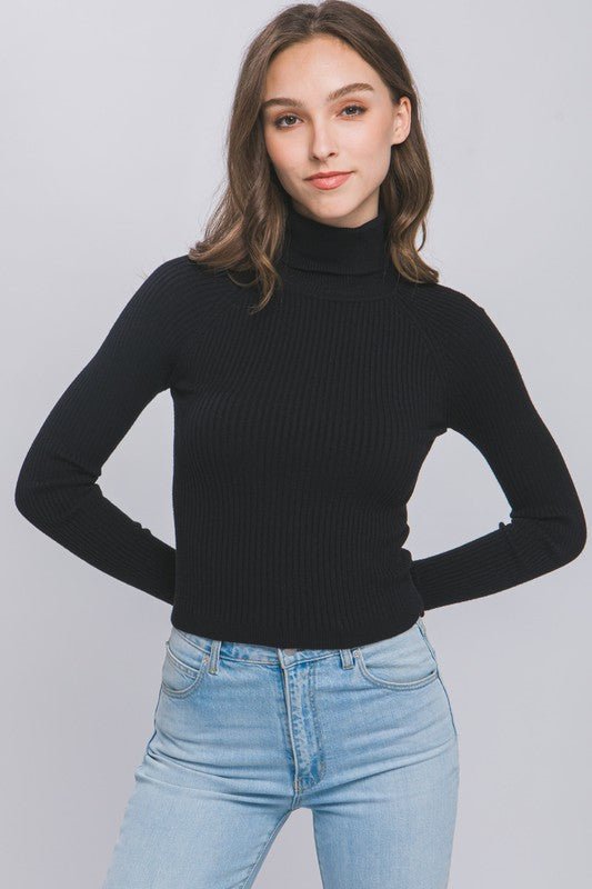 Turtleneck Ribbed Knit Sweater from Sweaters collection you can buy now from Fashion And Icon online shop