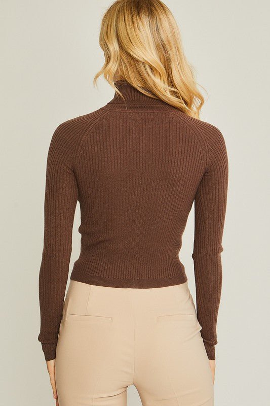 Turtleneck Ribbed Knit Sweater from Sweaters collection you can buy now from Fashion And Icon online shop