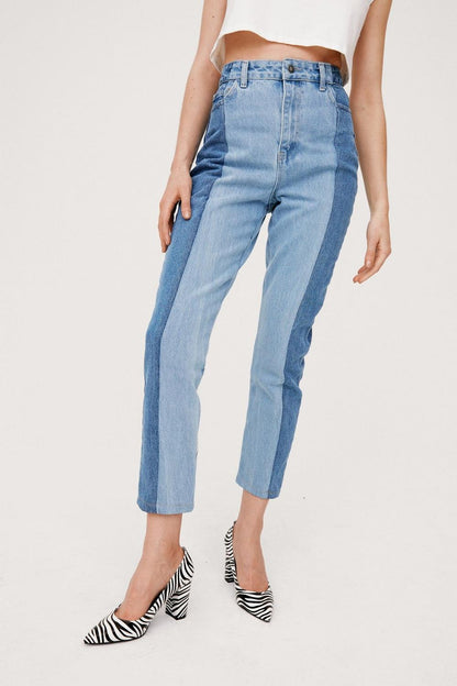 Two Tones Straight Leg Jeans from Jeans collection you can buy now from Fashion And Icon online shop
