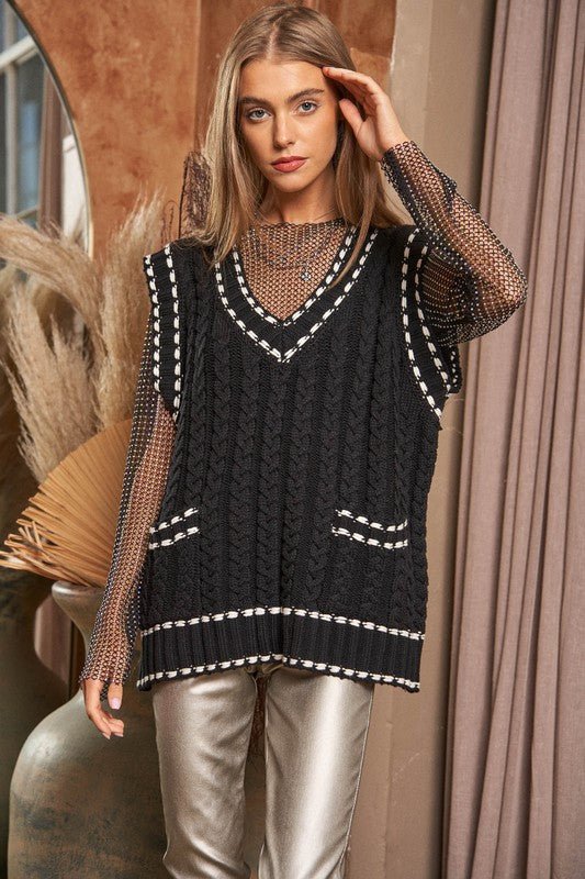 V Neck Sleeveless Sweater from Vests collection you can buy now from Fashion And Icon online shop