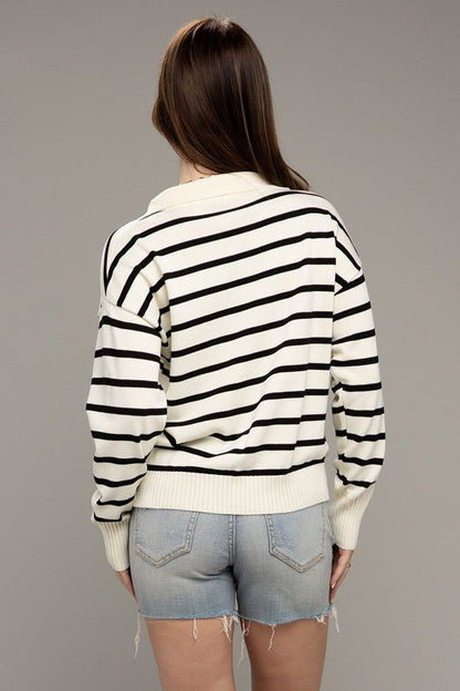 V Neck Striped Sweater from Sweaters collection you can buy now from Fashion And Icon online shop