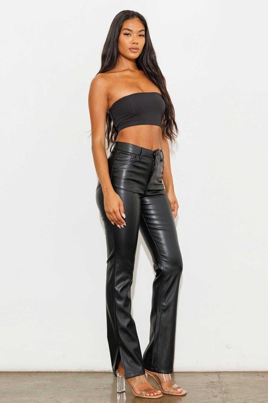 Vegan Leather Flare Pants from Pants collection you can buy now from Fashion And Icon online shop
