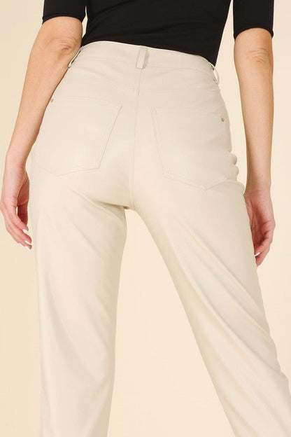 Vegan Leather Straight Pants from Pants collection you can buy now from Fashion And Icon online shop
