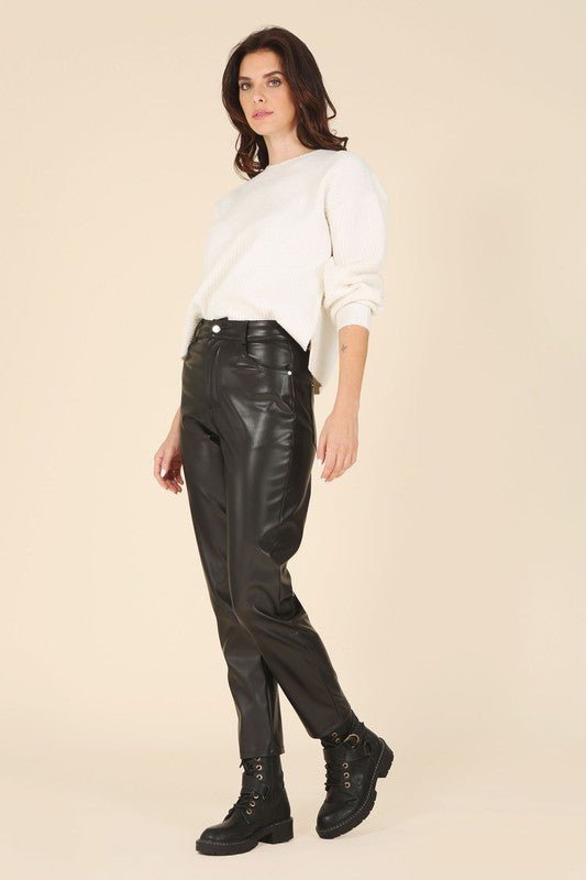 Vegan Leather Straight Pants from Pants collection you can buy now from Fashion And Icon online shop