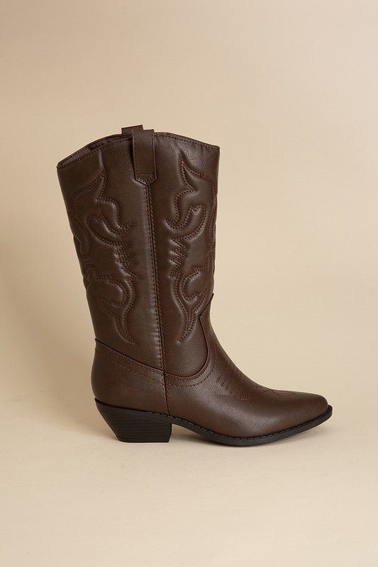 Western Mid Calf Boots from Boots collection you can buy now from Fashion And Icon online shop
