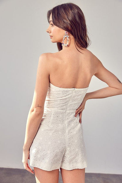 White Eyelet Romper from Rompers collection you can buy now from Fashion And Icon online shop