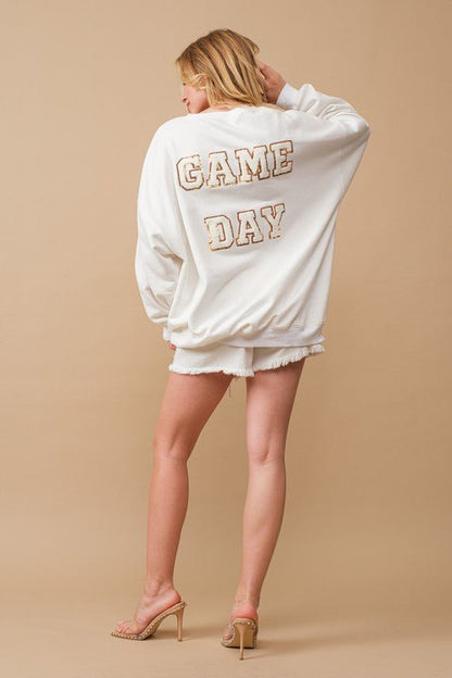 White Game Day Sweatshirt from Sweatshirts collection you can buy now from Fashion And Icon online shop
