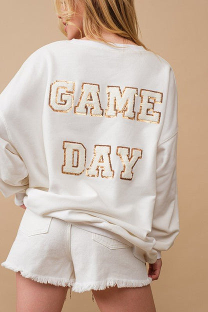 White Game Day Sweatshirt from Sweatshirts collection you can buy now from Fashion And Icon online shop