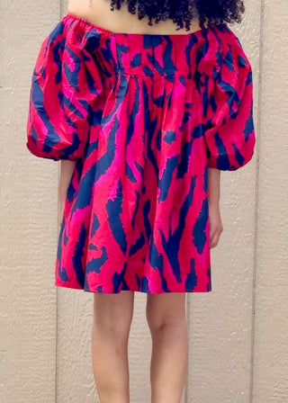 Zebra Print Puff Sleeve Mini Dress Promotions from Mini Dresses collection you can buy now from Fashion And Icon online shop