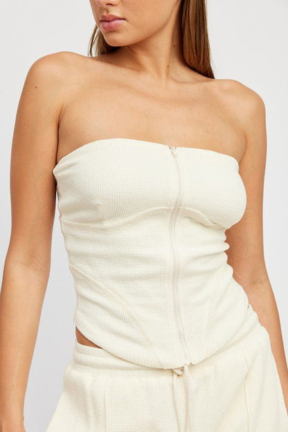 Zip Up Tube Top from Tube Top collection you can buy now from Fashion And Icon online shop